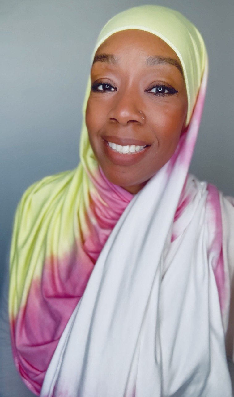 White, Pink, Yellow & Cream Hand-Dyed Medium-Weight Jersey Knit Scarf Hijab — 30" x 70"