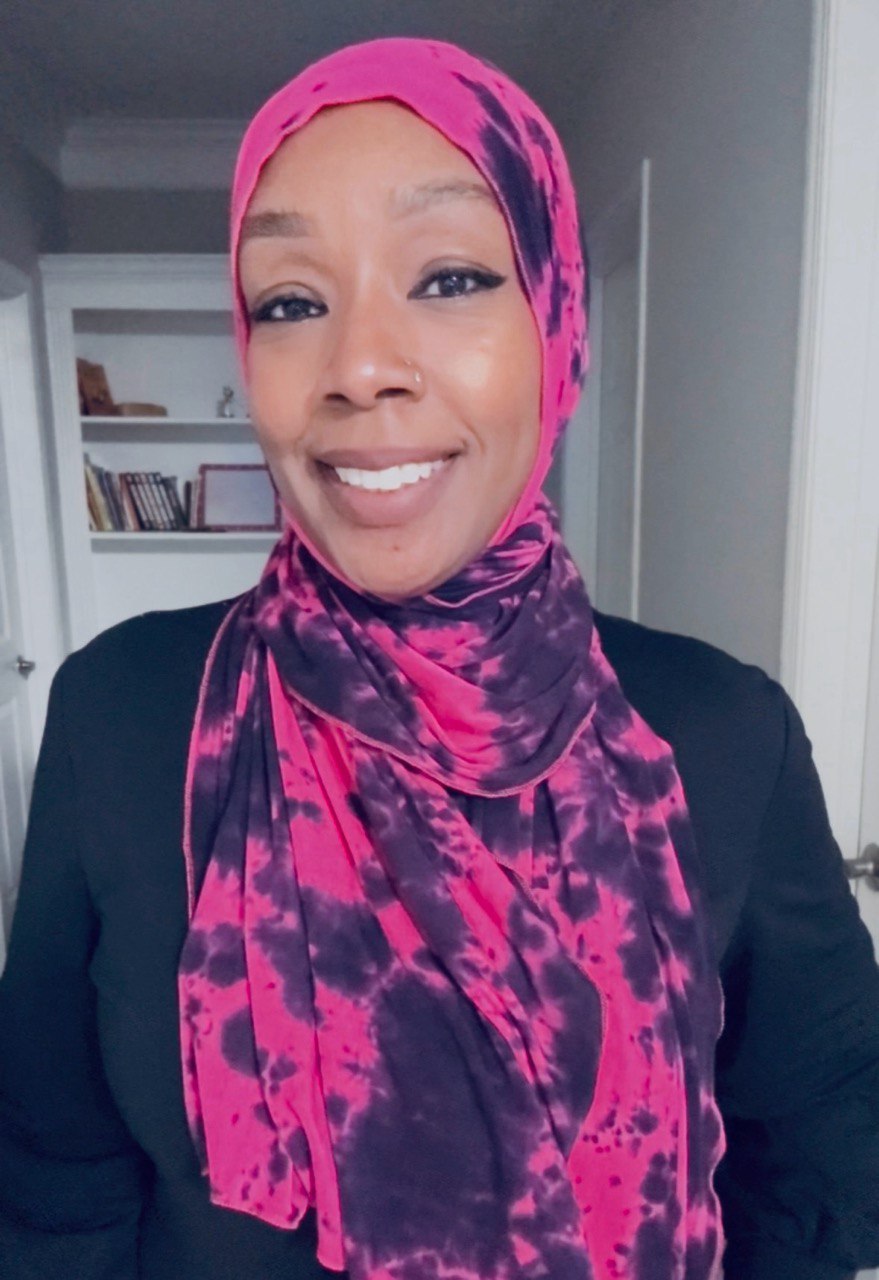 Hot Pink & Black Tie-Dye Jersey Knit Scarf Hijab — 20" x 70"