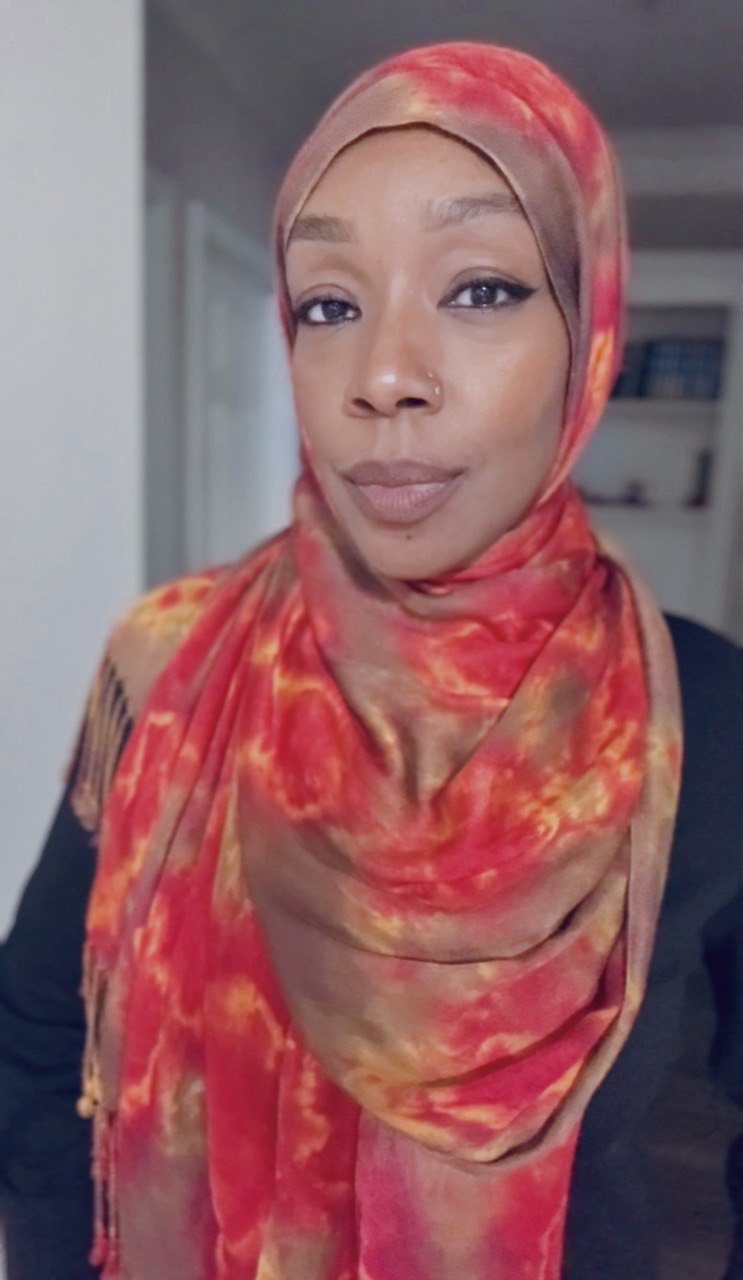 Red, Brown & Caramel Hand-Dyed Shawl Scarf Hijab — 72" x 28" with Fringe